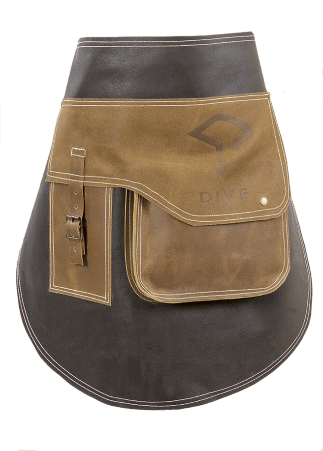 Short Bar Leather Apron Debossing Dive Logo