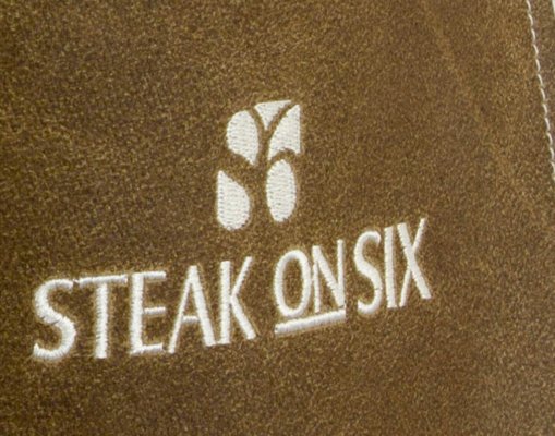 steak-on-six-embroidered-logo-509x400 Leather Apron Embroidery Steak On Six Logo