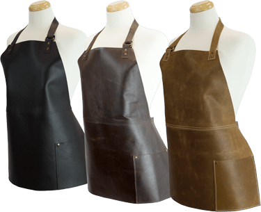 Short Leather Bib Apron