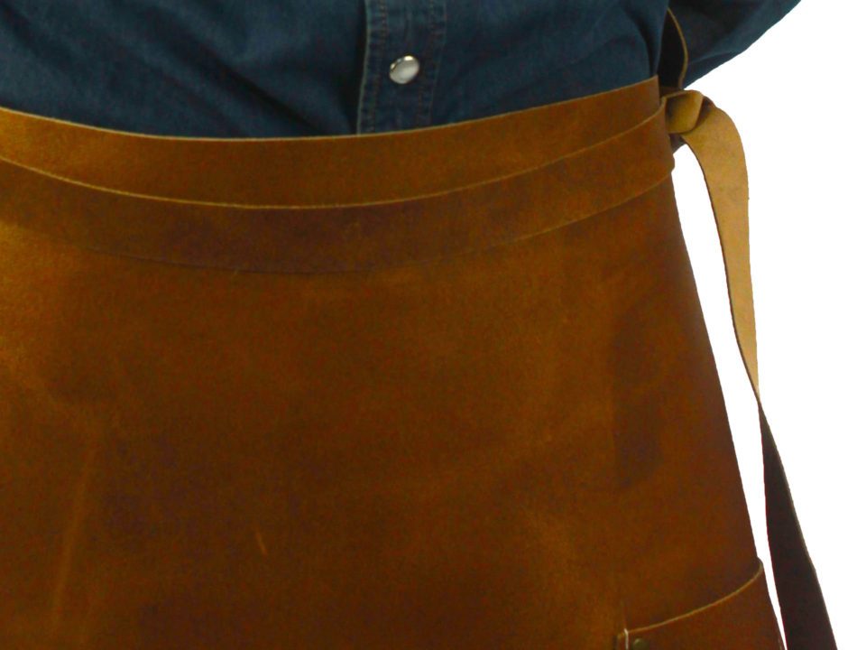 Long leather waist apron ties